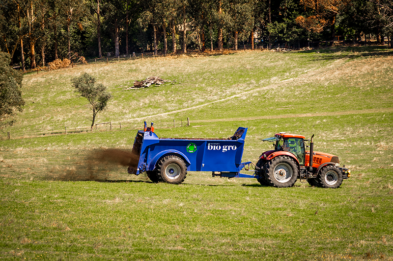 A large spreader spreading AgriGro